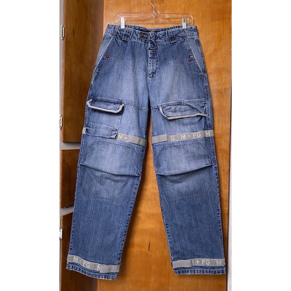Vintage Marithe Girbaud Jeans 90s Shuttle Tape Baggy Y2K Hip Hop Skater Sz 34 - Picture 1 of 11
